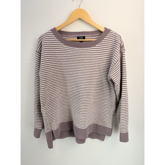 Jones New York Sweaters - Jones ny striped super soft chunky sweater lavender purple white medium